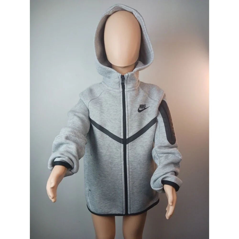 Nike Tech Fleece Hoodie Kids Jacket Grey Size Small